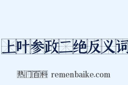 上叶参政二绝反义词是什么意思的图片